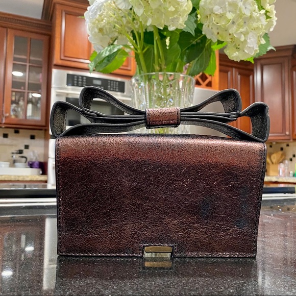 ZAC Zac Posen Handbags - Zac Zac Posen Milla Bow Handle Metallic Clutch